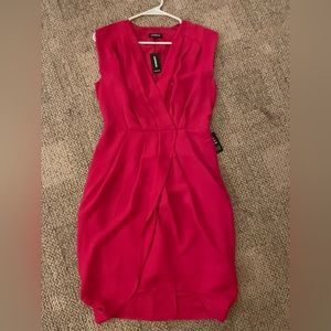 NWT Express Dark Pink Faux Wrap Dress